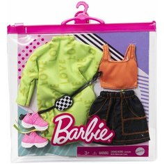 Одежда для куклы Barbie Платье- толстовка, юбка, аксессуары Mattel