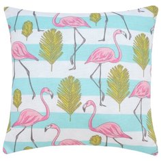 Подушка декоративная на молнии "Фламинго" рогожка наб. 40х40 Guten Morgen