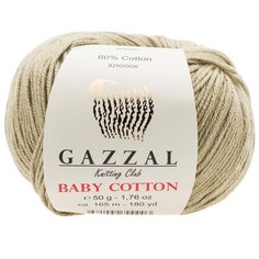 Пряжа Gazzal Baby Cotton (3464 - Бледная олива)