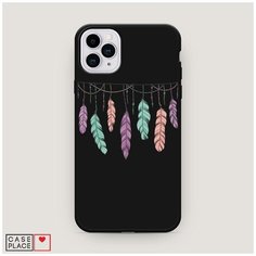 Матовый силиконовый чехол "Гирлянда из перьев 2" на Apple iPhone 11 Pro Max / Айфон 11 Про Макс Case Place