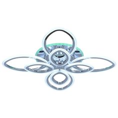Светодиодная люстра 8055/4+4 CHR 168W+8W RGB Profit Light
