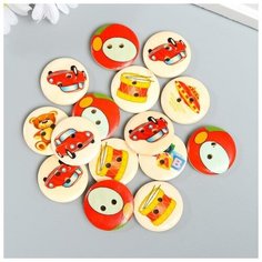 Арт Узор Набор пуговиц декоративных дерево "Детские игрушки" набор 15 шт микс 2,3х2,3 см