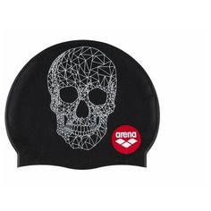 Шапочка для плавания ARENA Print 2(черный с черепом)