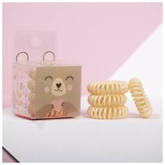 Резинки для волос в пвс коробке "Мишка", 4 шт, 4 х 6,5 х 4 см Сима ленд