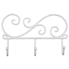 Вешалка настенная Кружева 3 белое серебро ЗМИ