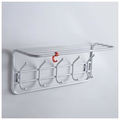 Вешалка с полкой 60 см Белое серебро 192439 ЗМИ