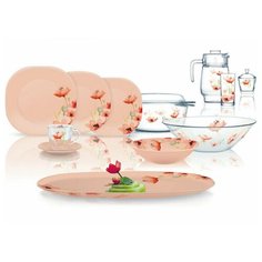Столовый сервиз NEO CARINA FLOR PEACH 46 предметов 6 персон Luminarc