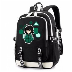 Рюкзак Игра в кальмара черный с USB- портом №4 Noname