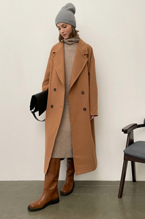 двубортное женское oversize пальто длины миди Finn Flare
