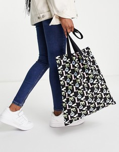 Холщевая сумка-тоут с принтом в виде слова "Love" ASOS DESIGN-Разноцветный