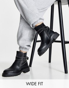 Черные массивные ботинки с пряжкой ASOS DESIGN Alani-Черный цвет