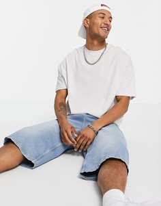 Кремовая oversized-футболка из органического хлопка с круглым вырезом ASOS DESIGN-Белый