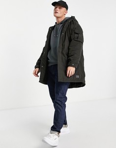 Черная oversized-парка с карманами Jack & Jones Originals-Черный цвет