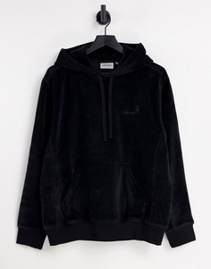 Бархатный худи черного цвета Carhartt WIP United Script-Черный цвет