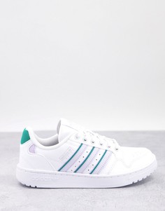 Белые кроссовки с синими полосками adidas Originals NY 90-Белый