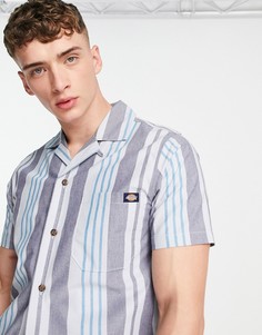 Голубая рубашка в полоску с короткими рукавами Dickies Grove City-Голубой