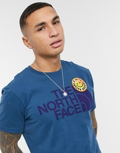 Синяя футболка с накладками The North Face-Голубой