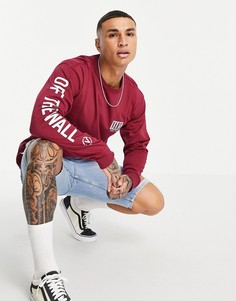 Красный лонгслив с принтом Off The Wall Vans Type Stack