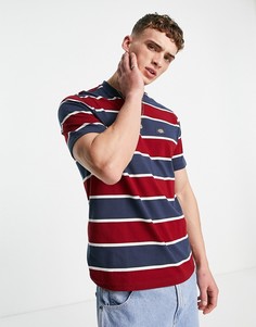 Футболка в полоску синего/красного цвета Dickies Oakhaven-Красный