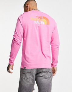 Розовый лонгслив The North Face Easy-Фиолетовый цвет