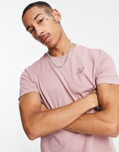 Футболка розового цвета в строгом стиле SikSilk Essentials-Розовый цвет