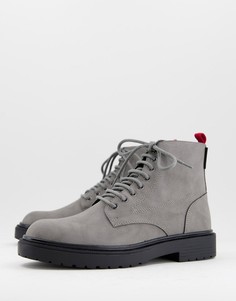 Серые ботинки на шнуровке Kurt Geiger Paxton-Серый