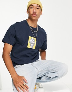 Темно-синяя футболка Obey At Last-Темно-синий