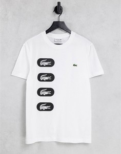 Белая футболка с принтом на спине Lacoste – эксклюзивно для ASOS-Белый