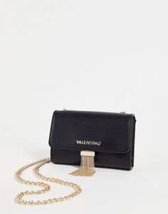 Черная сумка через плечо на цепочке с бахромой Valentino Bags Piccadilly-Черный цвет