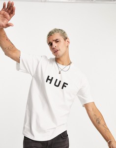 Белая футболка с логотипом HUF-Белый
