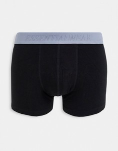 Боксеры-брифы с тиснением на поясе ASOS DESIGN-Черный цвет