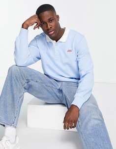 Oversized-свитшот голубого цвета в стиле регби Jack & Jones Originals-Голубой
