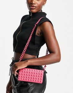 Светло-розовая сумка-кошелек с заклепками и ремешком-цепочкой Carvela Pixie-Розовый цвет