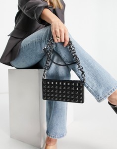 Черная сумка-кошелек с заклепками и ремешком-цепочкой Carvela Pixie-Черный цвет