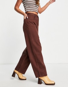 Коричневые мешковатые джинсы из смесового органического хлопка Topshop-Коричневый цвет