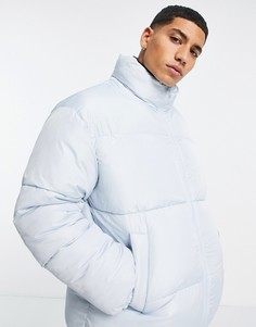 Голубой пуховик из переработанных материалов Topman