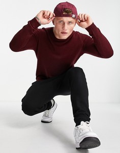 Бордовый джемпер из овечьей шерсти с круглым вырезом ASOS DESIGN-Красный