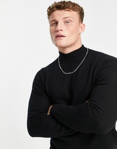 Черный джемпер с высоким воротником ASOS DESIGN-Черный цвет