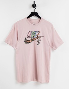 Розовая футболка с принтом на груди Nike Fantasy Creature-Розовый цвет