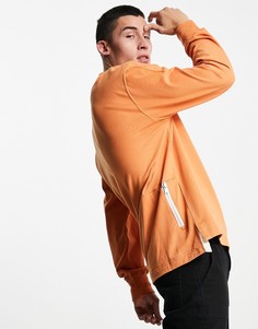 Рыжий лонгслив из плотного трикотажа с ложным воротником Nike Premium-Оранжевый цвет