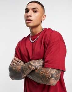 Бордовая oversized-футболка ASOS DESIGN-Красный