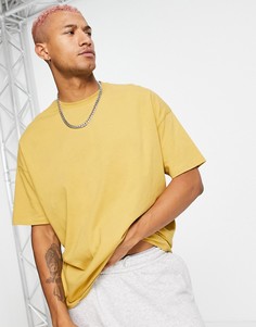 Горчичная oversized-футболка ASOS DESIGN-Желтый