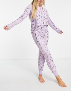 Сиреневая пижама с брюками и фольгированным принтом ананасов Chelsea Peers-Фиолетовый цвет