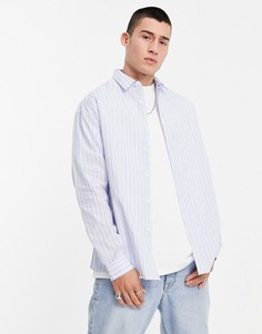 Офисная оversized-рубашка в полоску в стиле 90-х ASOS DESIGN-Голубой