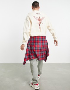 Свитшот в стиле oversized цвета экрю с рисунком "Nirvana Angel" ASOS DESIGN-Светло-бежевый цвет