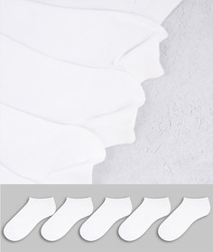 Набор из 5 пар белых спортивных носков ASOS DESIGN - Скидка-Белый