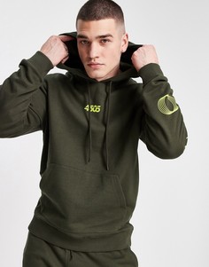 Oversized-худи с принтами на спине и рукавах ASOS 4505-Зеленый цвет