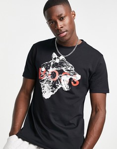 Черная футболка BOSS Tdraw-Черный цвет