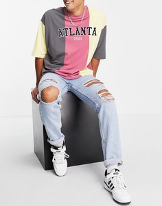 Светло-голубые прямые джинсы со рваной отделкой Jack & Jones Intelligence Mike-Голубой