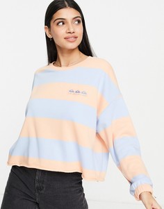 Розовый свитшот в полоску Quiksilver Palm Roots-Розовый цвет
